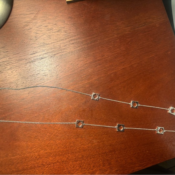 Like new Kate Spade cutout silver plated necklace; beautiful; perfect gift! - Picture 3 of 4